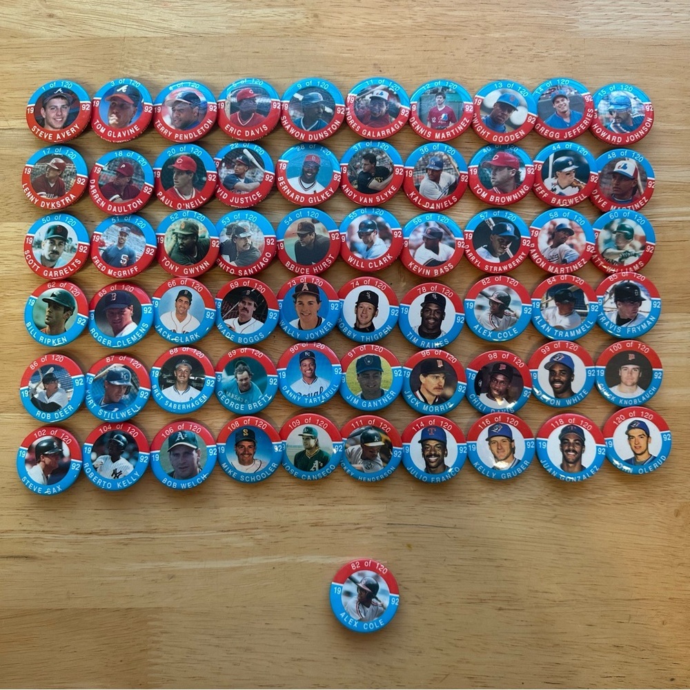 Baseball Star Buttons 1992 60 / 120 Pin Buttons Collectable MLB